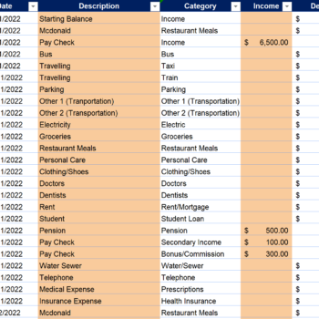 Personal Finance Budget Tracker Excel Template