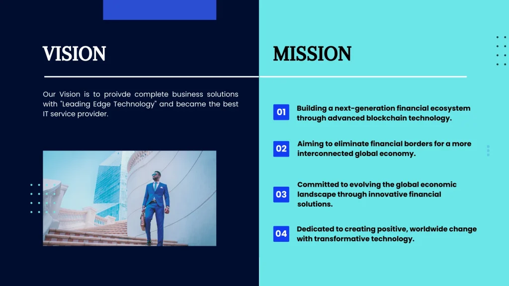 Blockchain p2p Pitch Deck - Mission - Vision