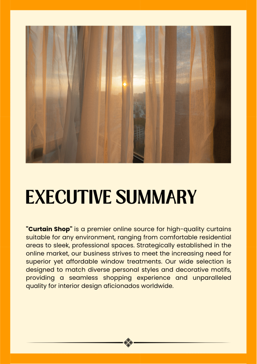 Curtain Business Plan Template - Executive Summary