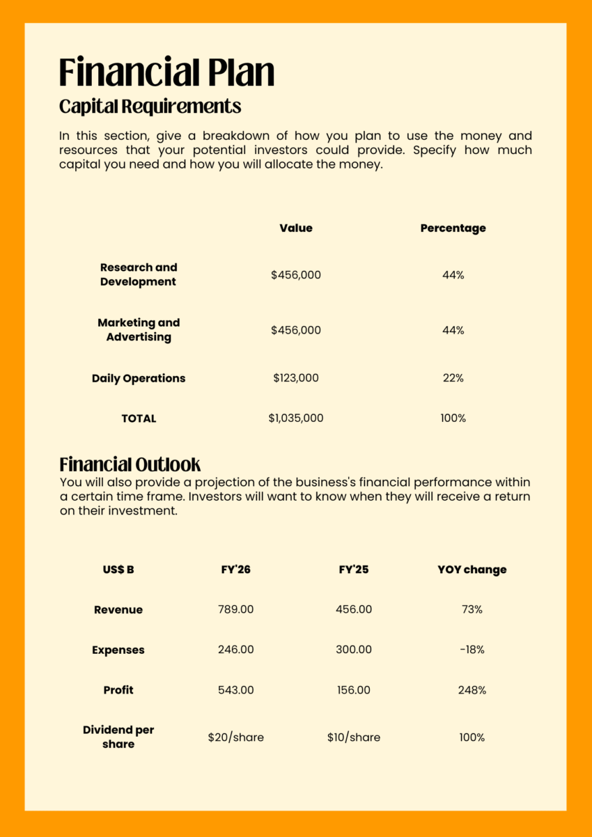Curtain Business Plan Template - Financial Plan