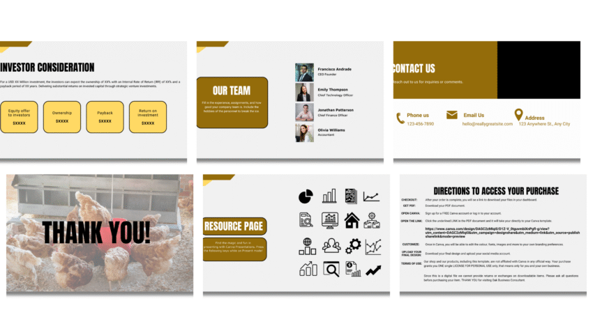 Poultry Farm Pitch Deck Template - Contact Us