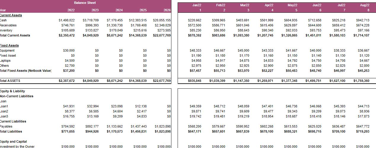 Electronic Store Excel Financial Model