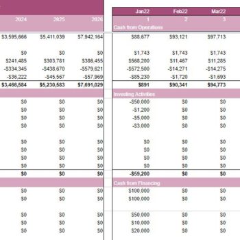 Electronic Store Excel Financial Model