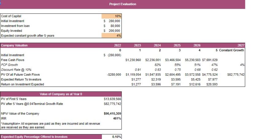 Electronic Store Excel Financial Model