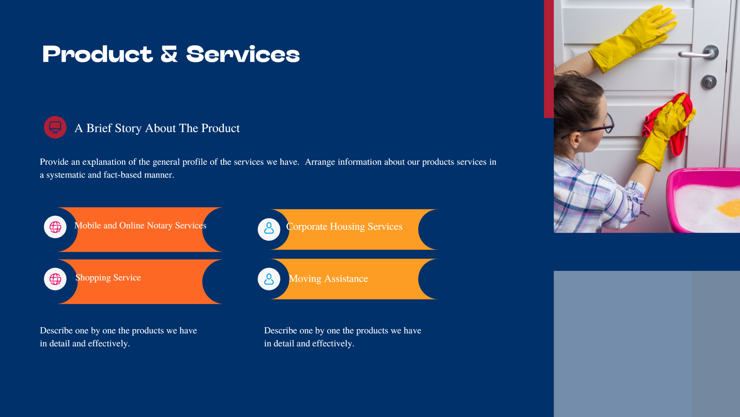 Errand Service Pitch Deck Template-Product and Services