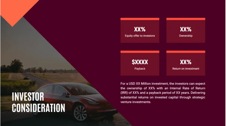 Car Dealer Pitch Deck Template - Investor Consideration
