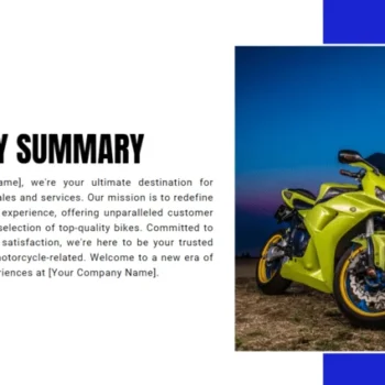 Motorcycle Dealer Pitch Deck Template - Company Summary