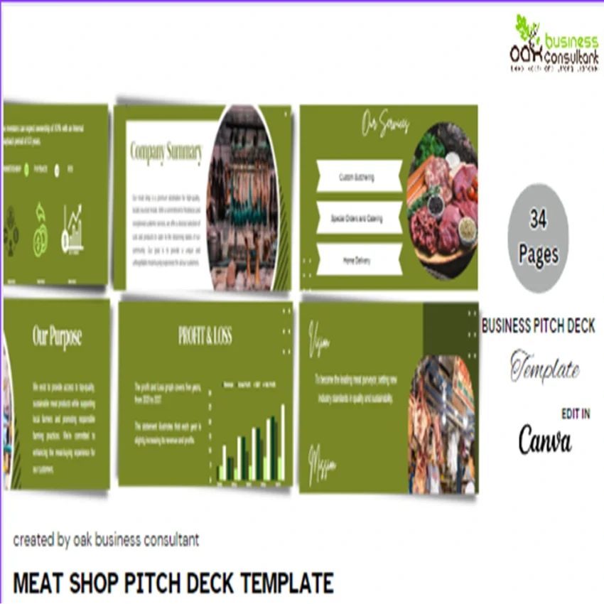Meat Shop Pitch Deck Template-Company Summary-FI
