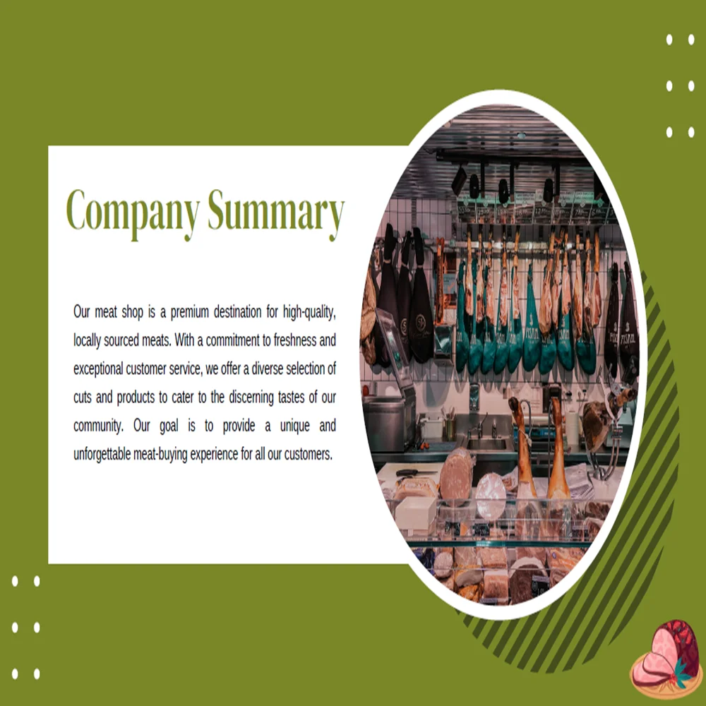 Meat Shop Pitch Deck Template- Company Summary