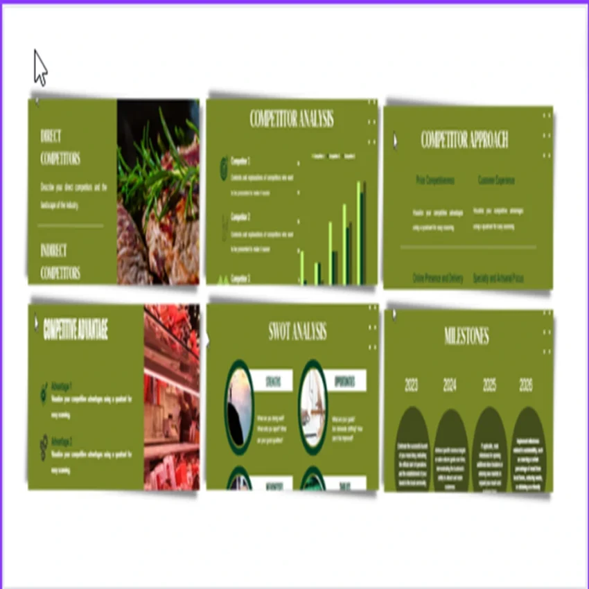 Meat Shop Pitch Deck Template-Competitor Analysis-FI