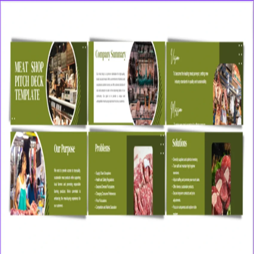 Meat Shop Pitch Deck Template-Vision and Mission-FI