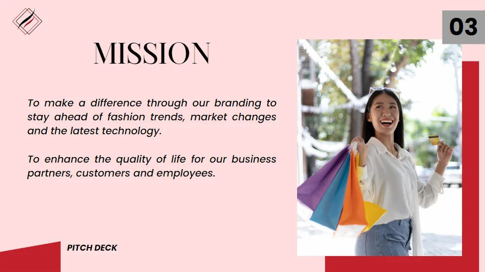 Retail Clothing Store Pitch Deck Template - Mission