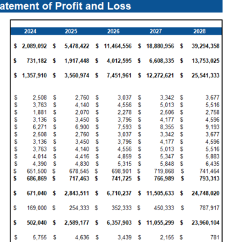 Wind Energy Financial Model - Income Statement