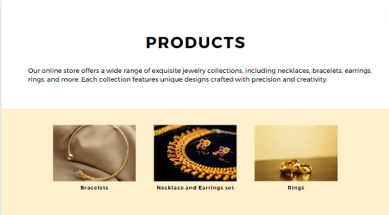 Online Jewelry Store Pitch Deck-Products