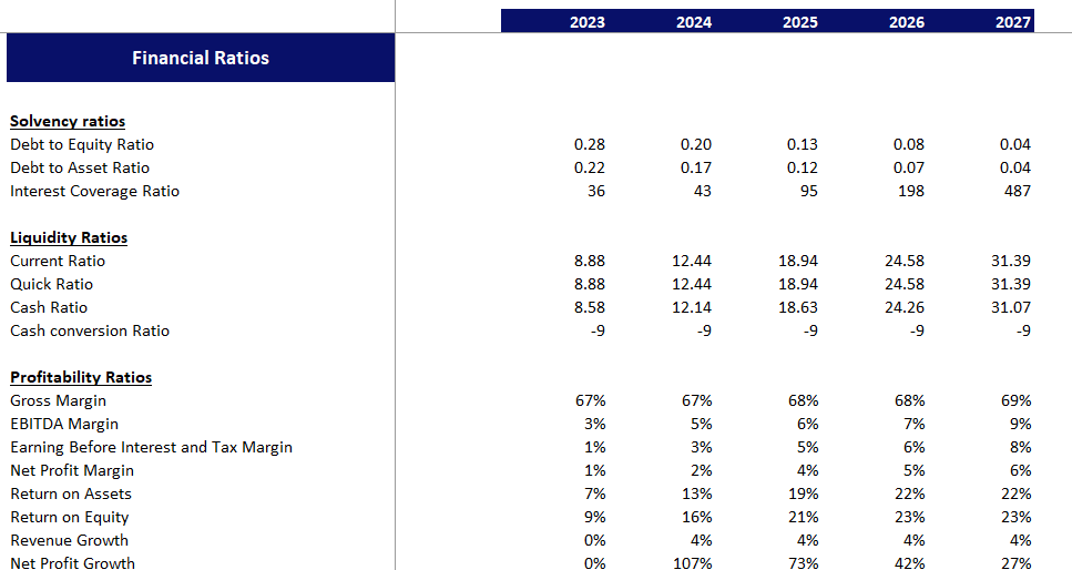 Serviced Apartments Financial Model Excel Template-Financial Ratios