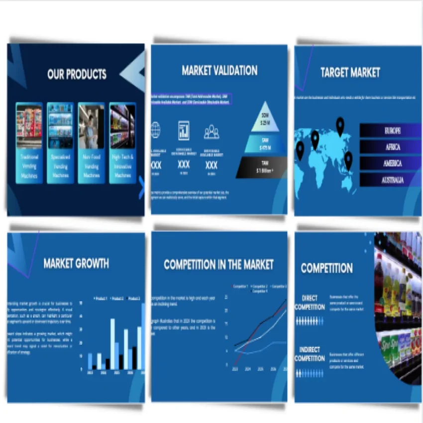 Vending Machine Pitch Deck Template - Feature Image Market Validation and Size