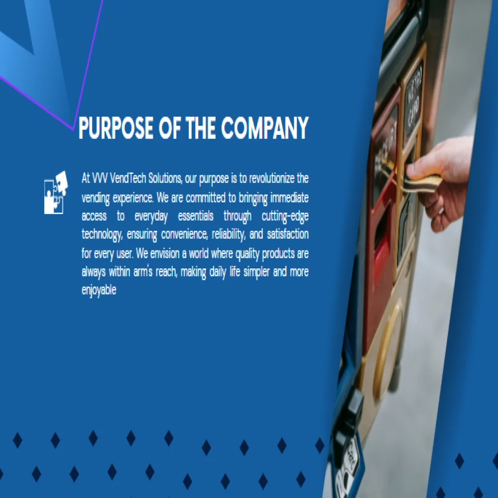 Vending Machine Pitch Deck Template - Purpose of the Business