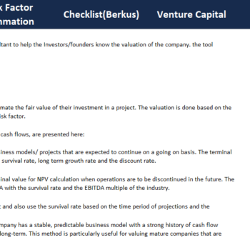 Consolidated tool for all valuation methods-Guide