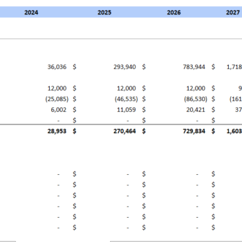 Pub Excel Financial Model Template-Cashflow Statement