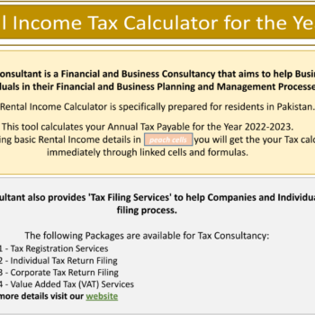 Rental Income Tax Calculator Excel Template