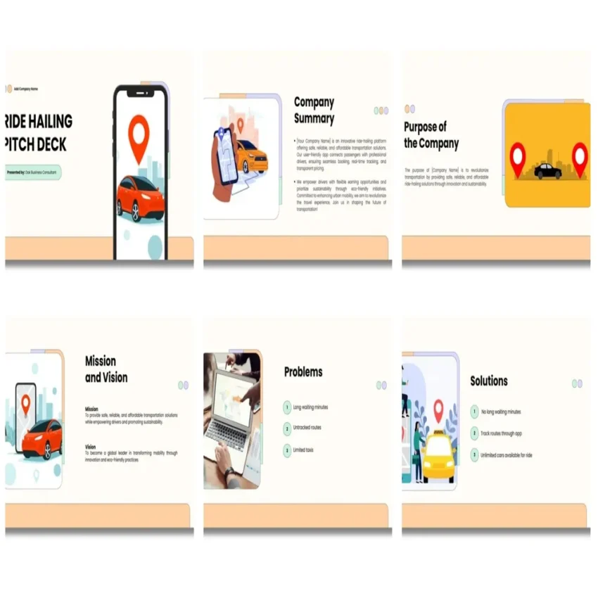 Ride Hailing Pitch deck template - Vision - FI