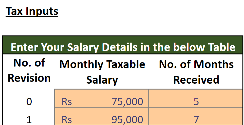 Salary Tax Calculator Excel Template