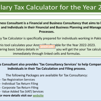Salary Tax Calculator Excel Template
