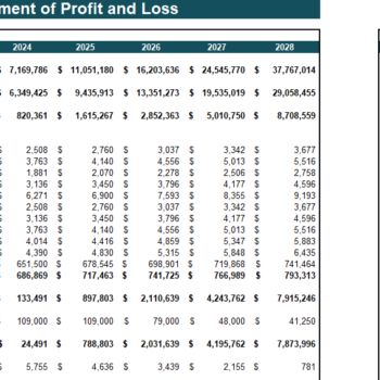 Sewage Treatment Facility Excel Financial Model - Income Statement