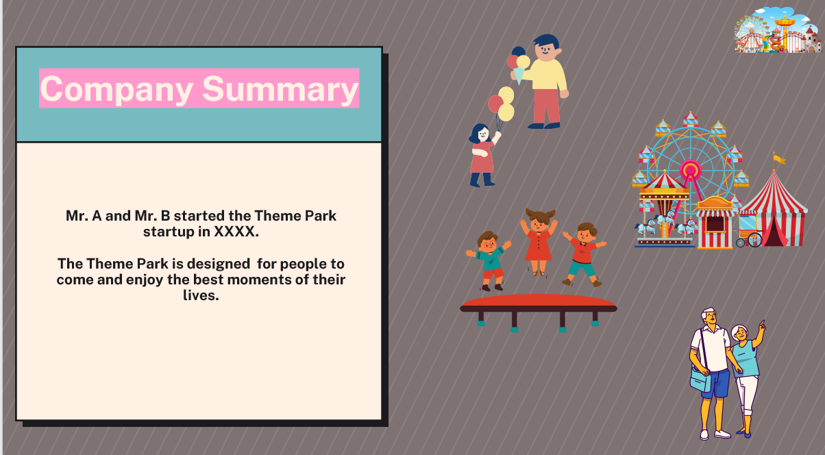 Theme Park Pitch Deck-Company Summary
