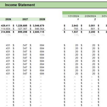 Candle Shop Retail Excel Financial Model - Income Statement