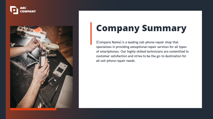 Cell-Phone-Repair-Pitch-Deck - Company Summary
