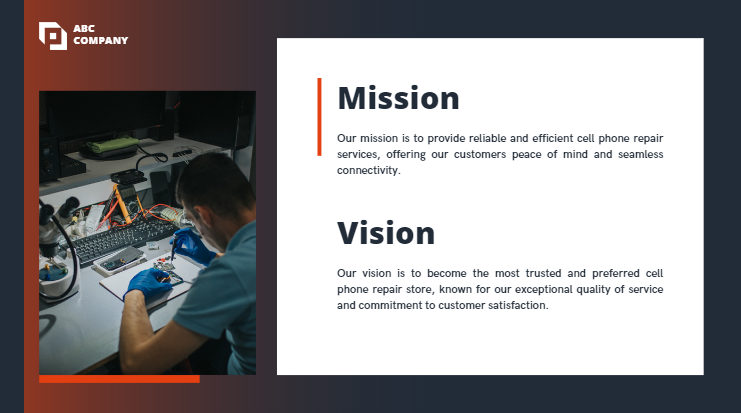 Cell-Phone-Repair-Pitch-Deck - Mission - Vision
