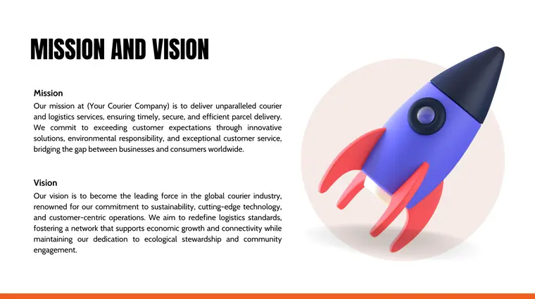Courier Company Pitch Deck Template - Mission and Vision