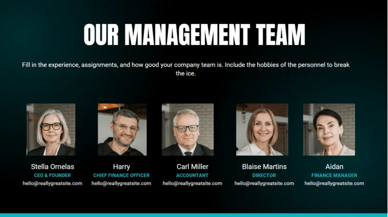 Influencer Marketing Software Pitch Deck Template - Our Management Team
