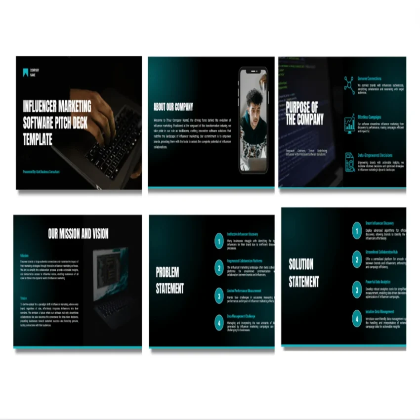 Influencer Marketing Software Pitch Deck Template - Vision - FI