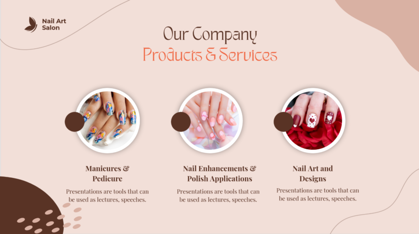 Nail Salon Pitch Deck-Product and Services