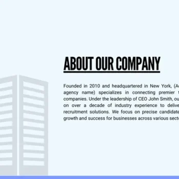 Recruitment Agency Pitch Deck Template - About Our Company