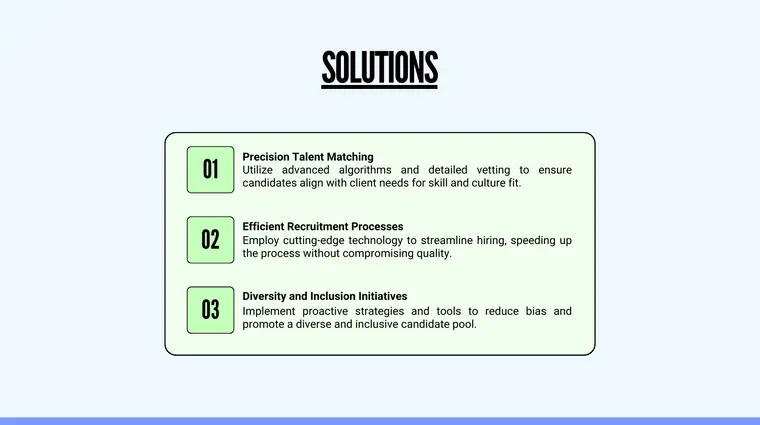 Recruitment Agency Pitch Deck Template - Solutions