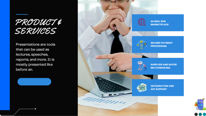 E-commerce B2B Pitch Deck Template-Product and Services