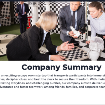 Escape Room Pitch Deck Template-Company Summary