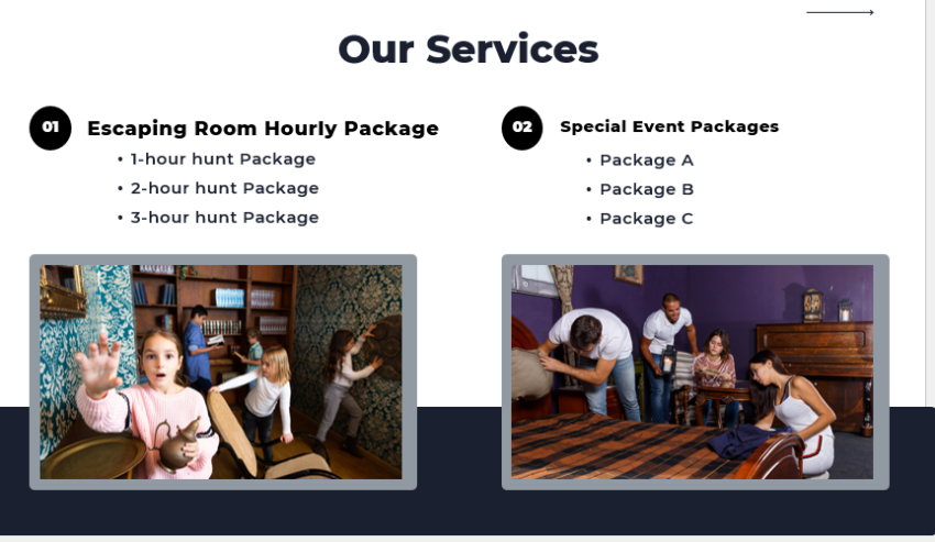Escape Room Pitch Deck Template-Services