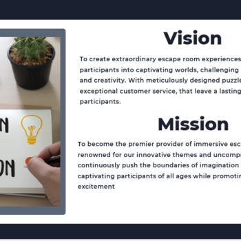 Escape Room Pitch Deck Template-Vision and Mission