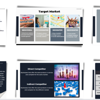 Escape Room Pitch Deck Template-market validation-target market-market growth-competition