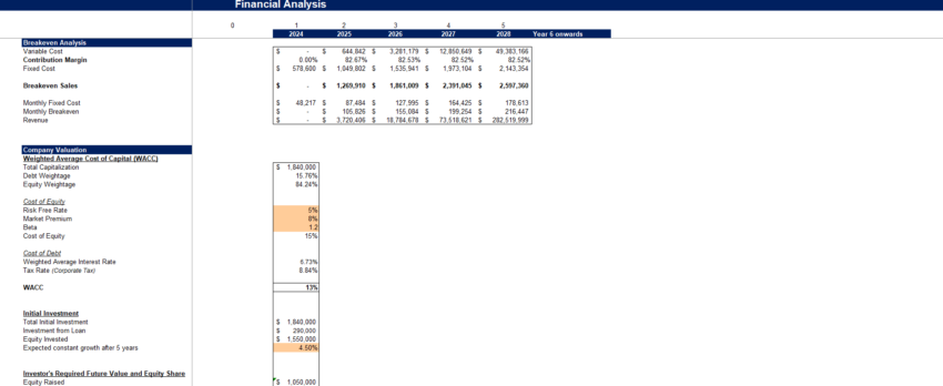 Packaging and Labeling Services Financial Model_Financial Analysis