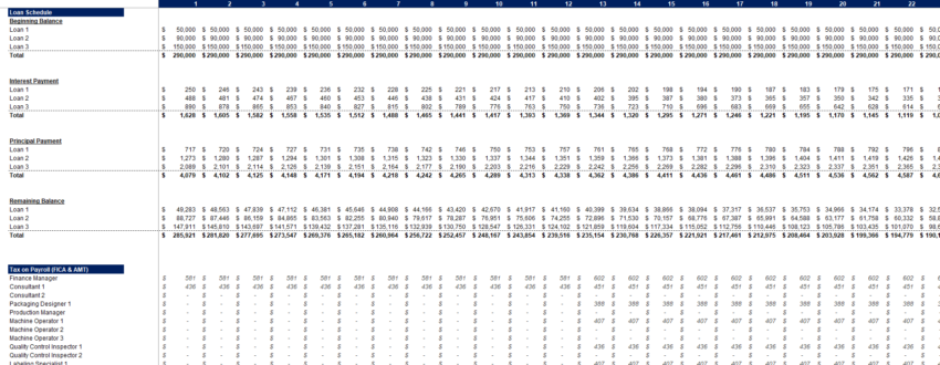 Packaging and Labeling Services Financial Model_Loan Schedule