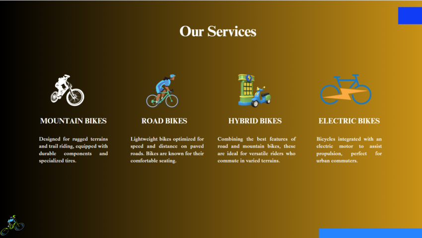 Bike Distribution Pitch Deck Template-Our Services