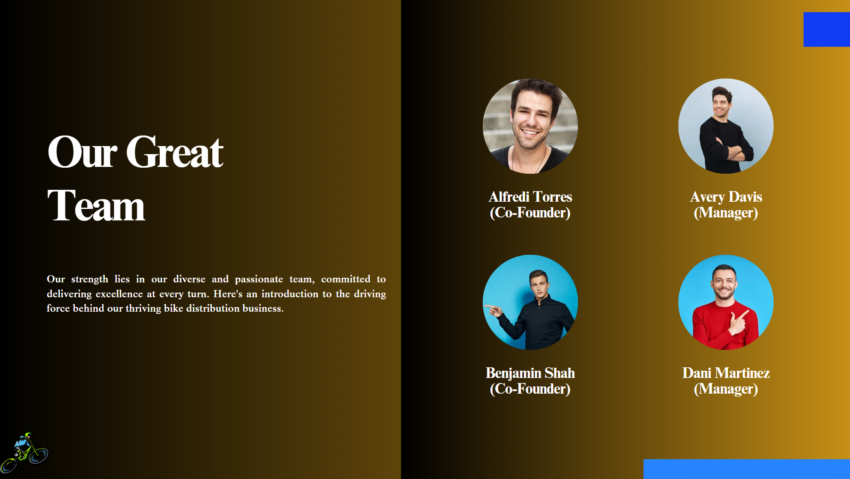 Bike Distribution Pitch Deck Template-Our Team