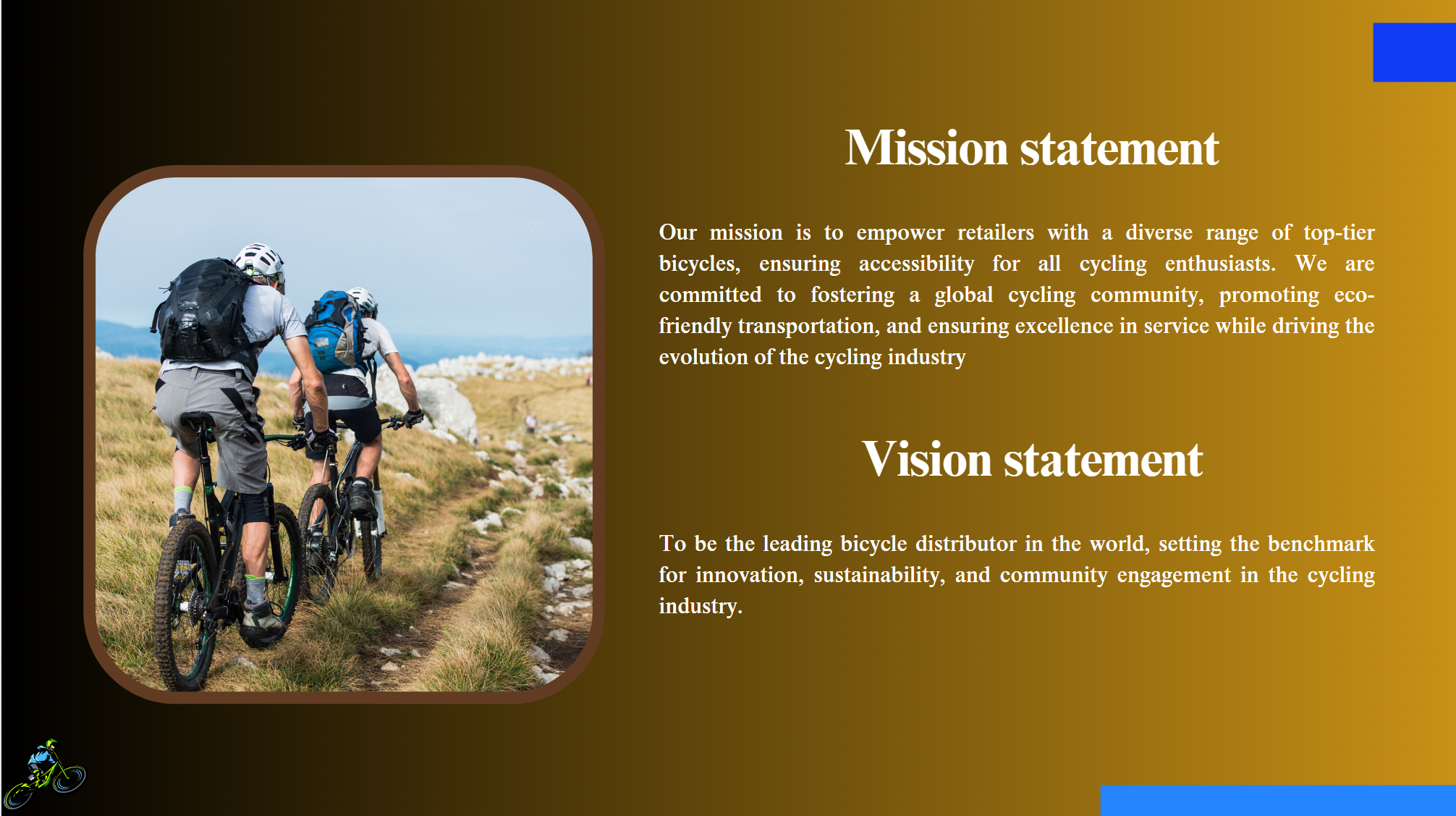 Bike Distribution Pitch Deck Template-Vision and Mission