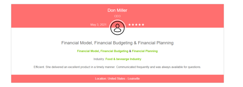 Buffet Restaurant Financial Model Excel Template-Testimonial