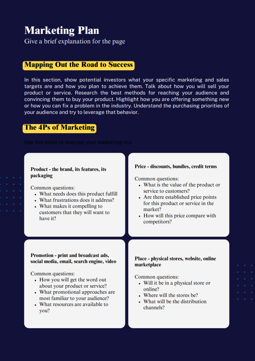 E-commerce Business Plan Template-Marketing Plan